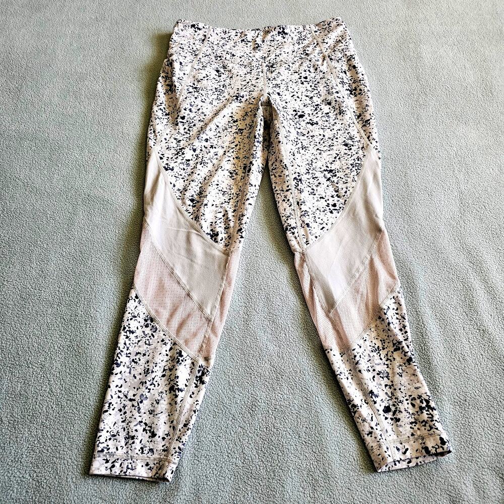 Womens Athleta Leggings Sandstone Salutation Tight Mesh Panel Size M